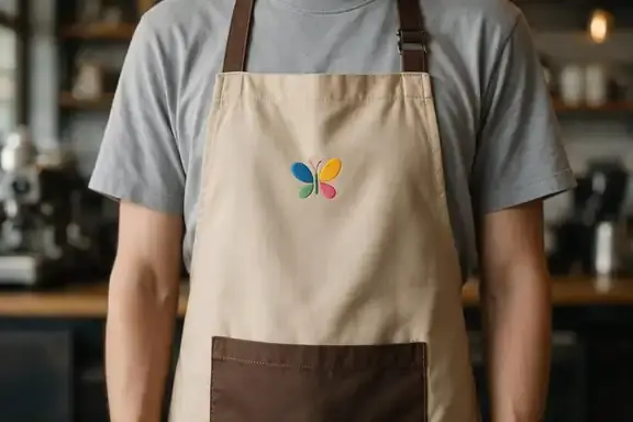 Close-up of custom aprons with printed logo, Colorfly Studio Dubai