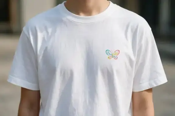 Close-up of custom t-shirts with printed logo, Colorfly Studio Dubai