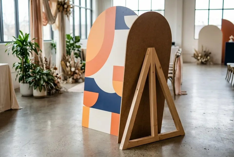 Custom printed mdf backdrop, made at Colorfly Studio in Dubai