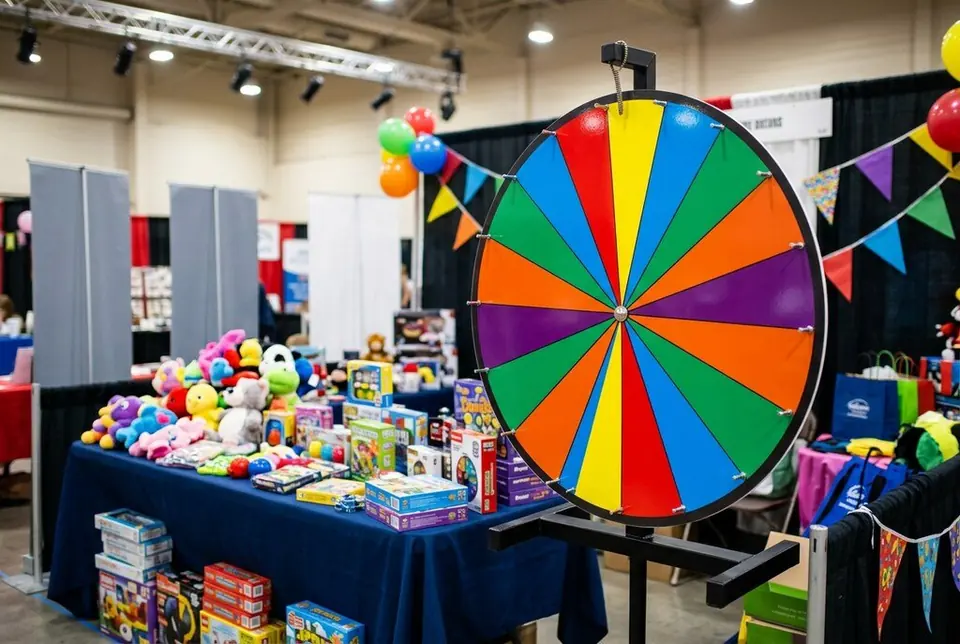 Spin prize wheel for events and exhibitions in Dubai - Colorfly Studio