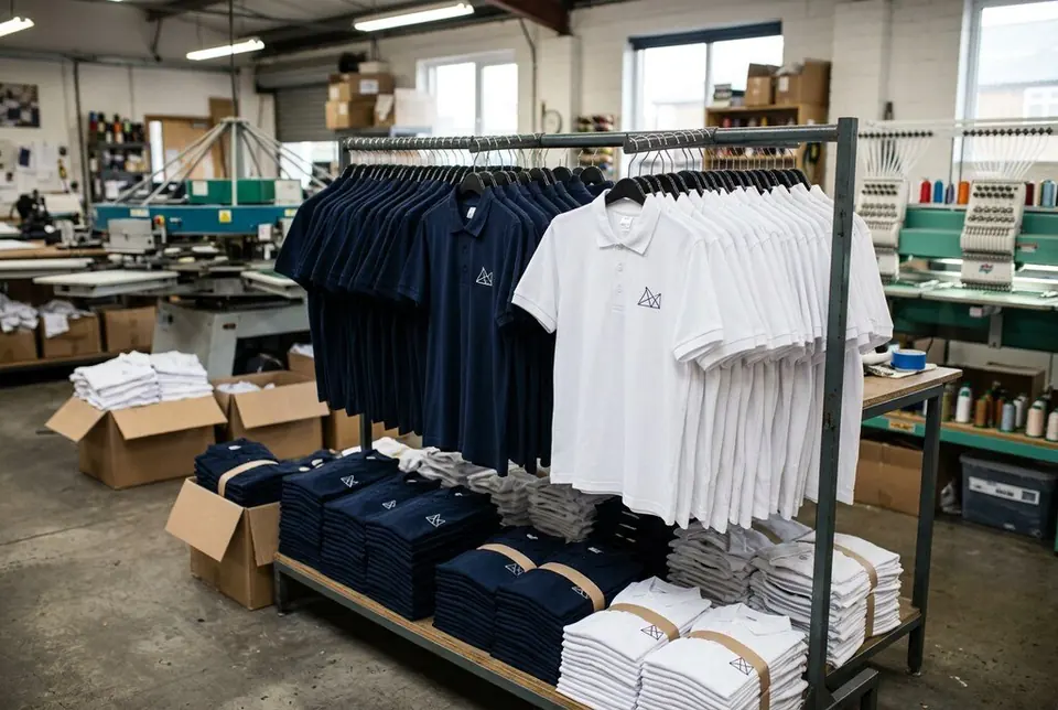 Bulk uniform branding polo shirts in Dubai - Colorfly Studio
