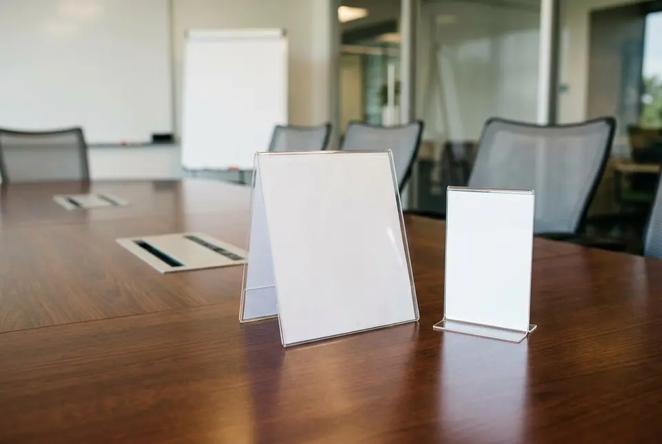 Custom Office Table Signage made in Dubai - Colorfly Studio