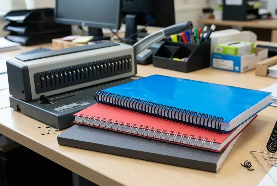 Document binding service with spiral and wire-o bound reports in Dubai - Colorfly Studio