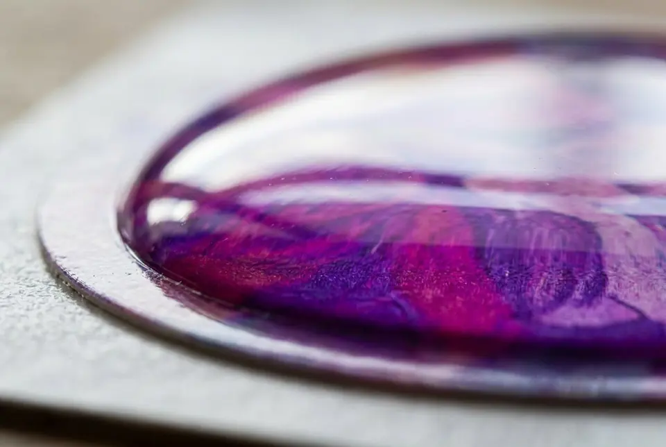 Close-up of Epoxy Stickers quality - Colorfly Studio Dubai
