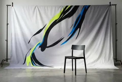 Custom printed fabric seamless backdrop, made at Colorfly Studio in Dubai