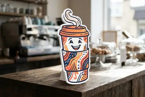 Custom printed foamboard cutout standee, made at Colorfly Studio in Dubai