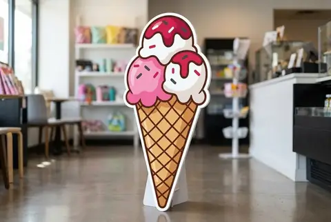 Custom printed forex board cutout standee, made at Colorfly Studio in Dubai