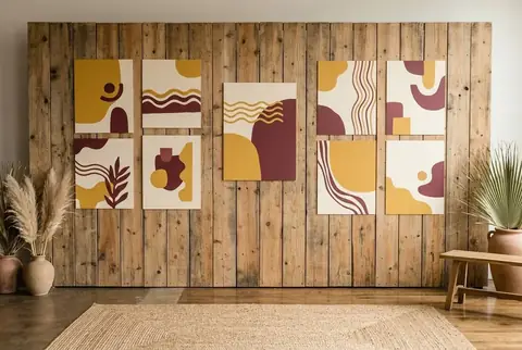 Custom printed straight wooden backdrop, made at Colorfly Studio in Dubai