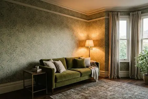 Living Room Wallpaper printed in Dubai - Colorfly Studio