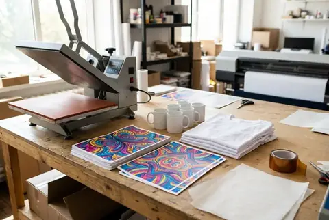 Custom sublimation printing on shirts and mugs in Dubai - Colorfly Studio