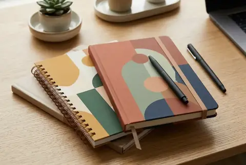 Custom printed notebooks with hardcover and spiral binding in Dubai - Colorfly Studio