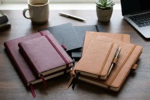 Custom PU leather notebooks and diaries in Dubai - Colorfly Studio